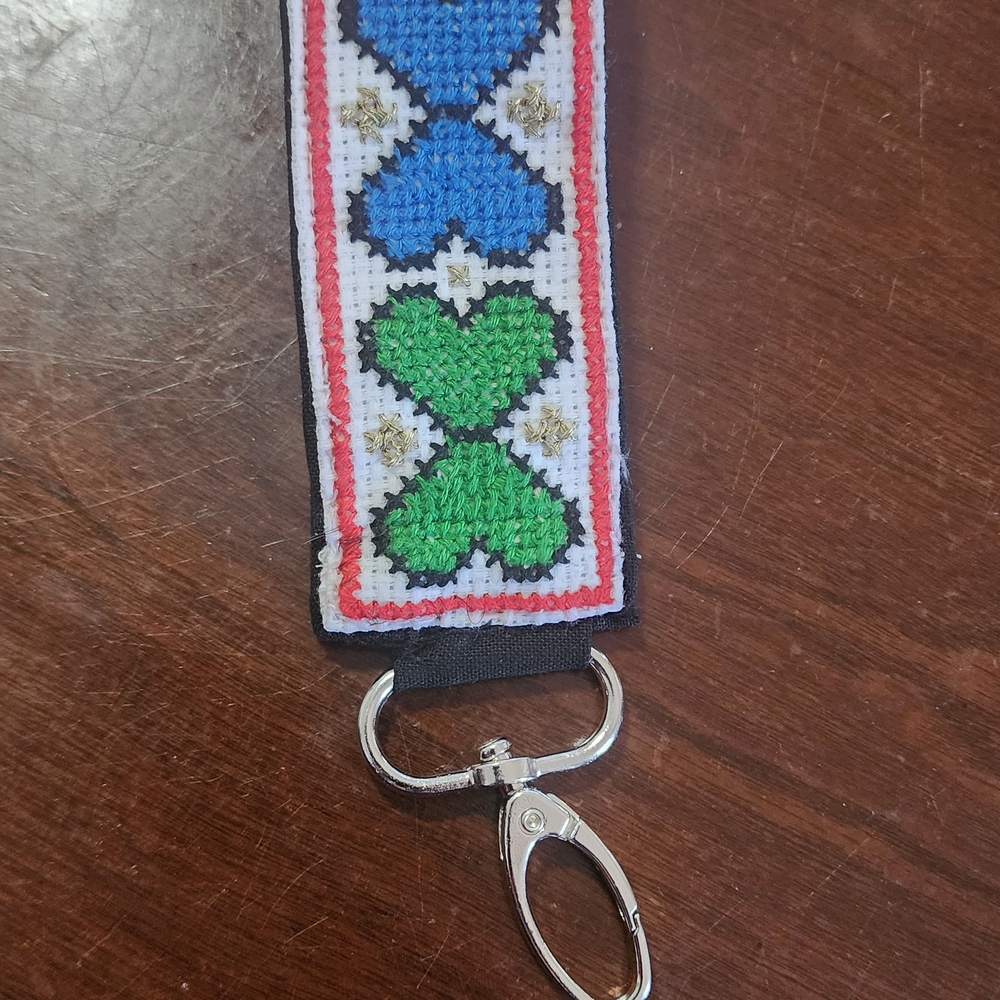 Colorful Wrist Band Heart Keychain with Clip